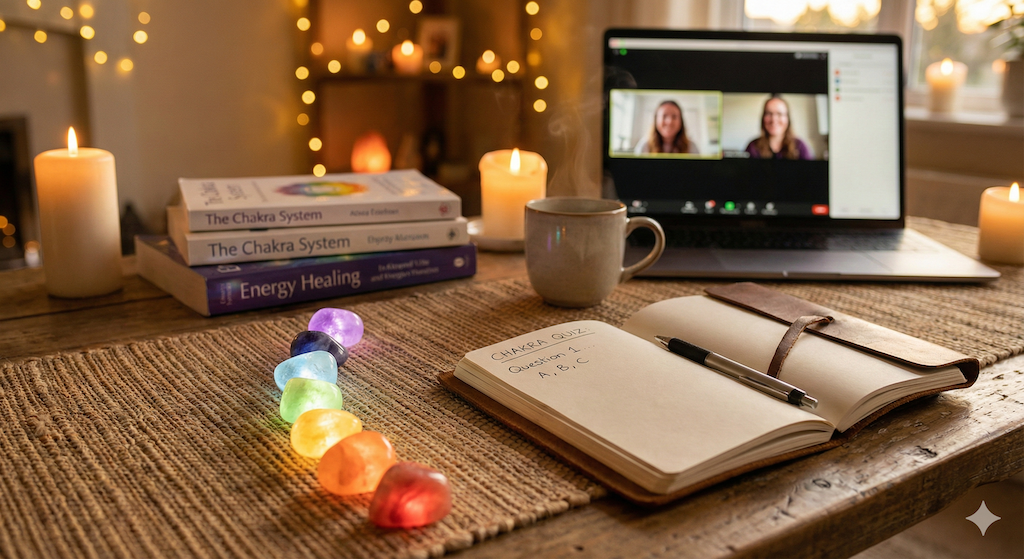 Eine Google Meet Video Konferenz, symbolisch dargestellt